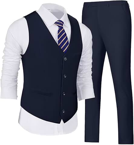 Men's 2-Piece Suit with Vest and Pants