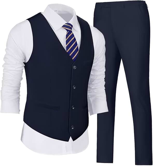 Men's 2-Piece Suit with Vest and Pants