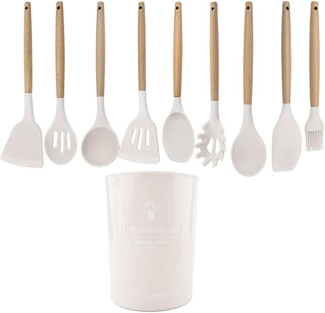 White Food Grade Silicone Kitchen Utensil Set