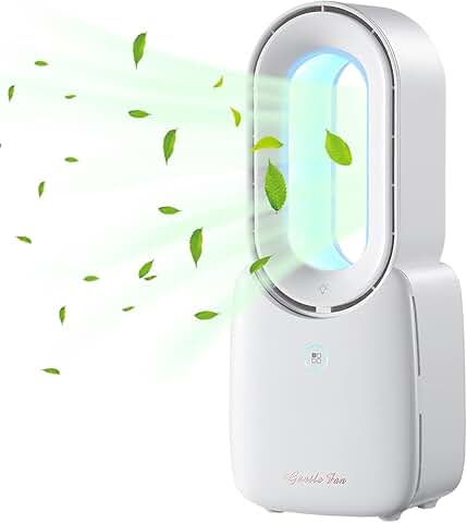 Small Portable Bladeless Desk Fan with Touch Control