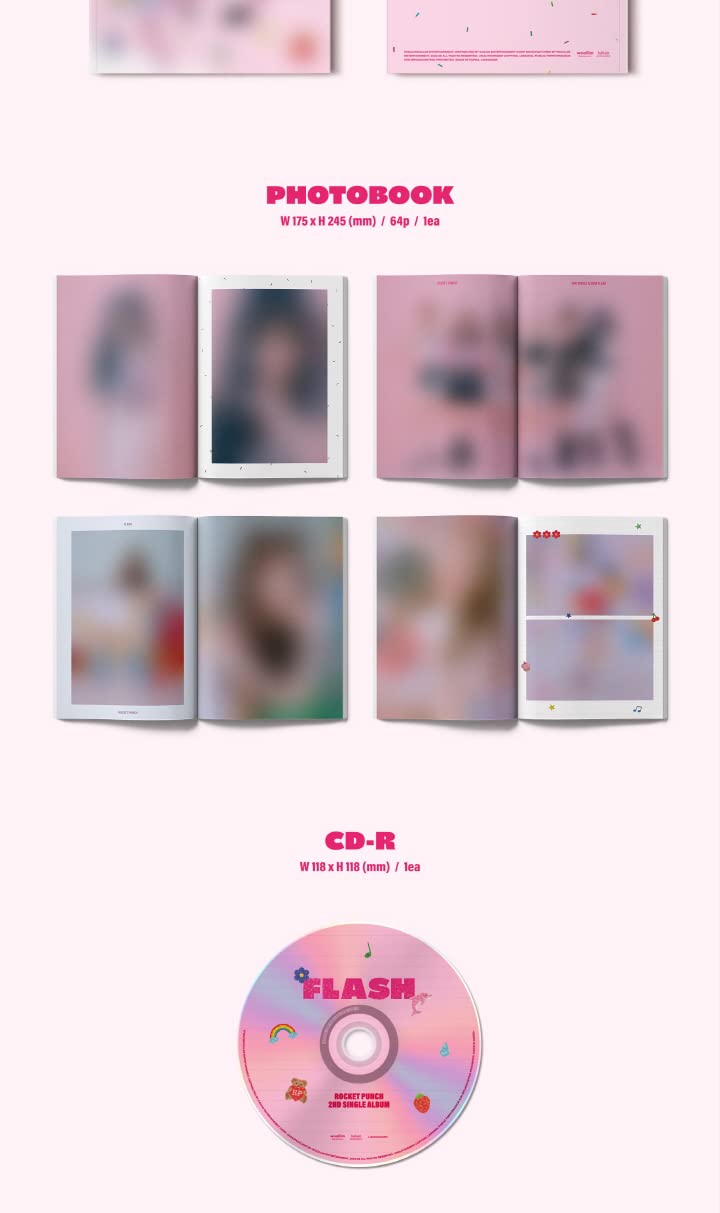 ROCKET PUNCH FLASH 2nd Single Album CD+Poster+Photobook+Photocard+Sticker+Message card+Tracking