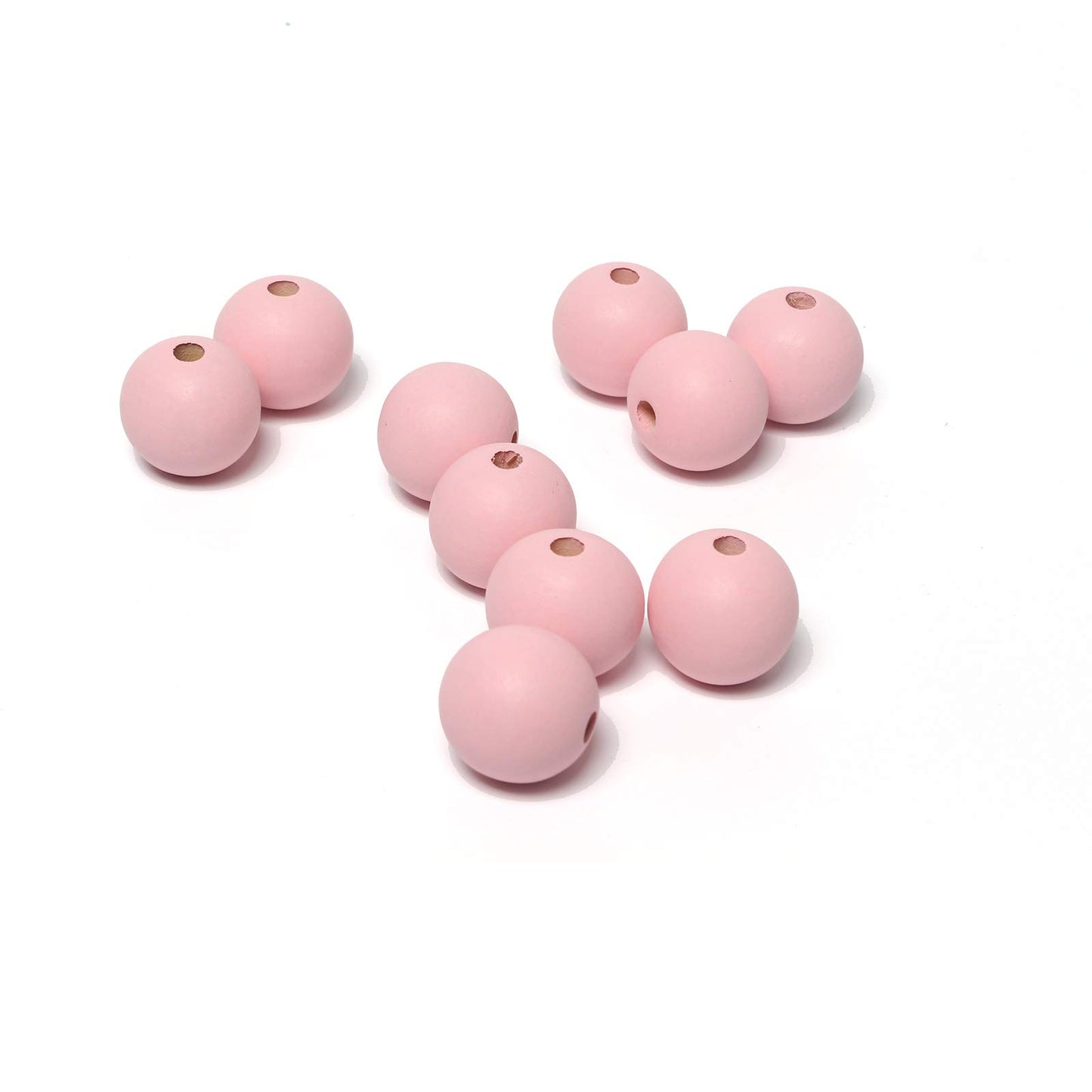 25mm Pink Wooden Beads for Garlands and Crafts