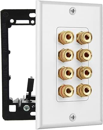 4 Speaker Wall Plate for Home Theater Setup