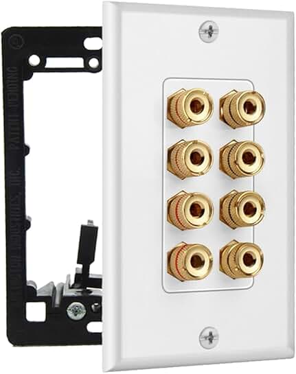 4 Speaker Wall Plate for Home Theater Setup