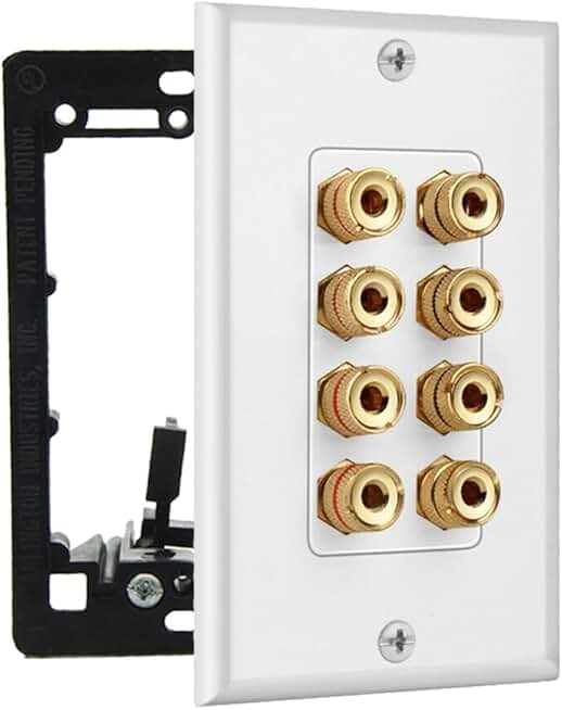 4 Speaker Wall Plate for Home Theater Setup