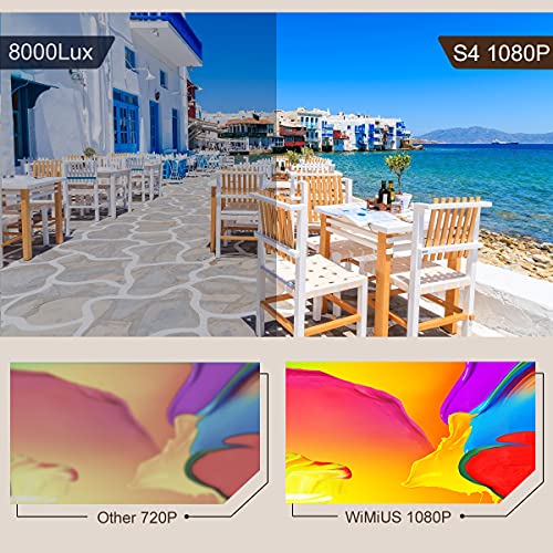 Bluetooth Projector Support 4K UHD, S4 1080P Projector with Zoom & Keystone & Dual 5W Speaker, 300" Home & Outdoor Video Movie Projector for Stick, iPhone, Android, Laptop, PS5
