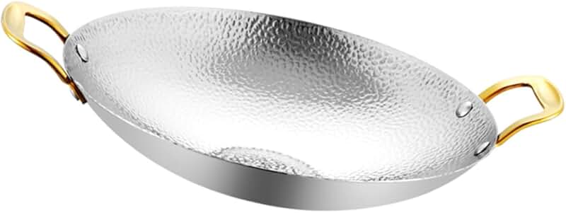 Hammered Double Handle Stainless Steel Cooking Pot