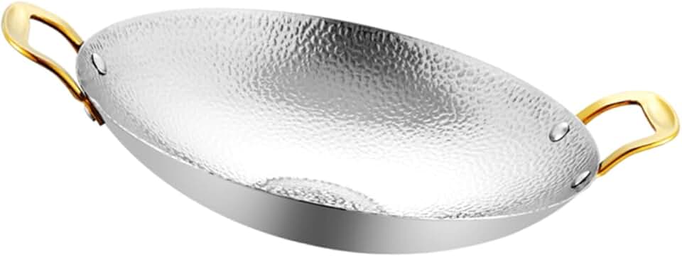 Hammered Double Handle Stainless Steel Cooking Pot