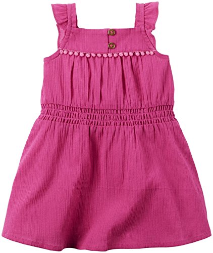 Baby Girls' Crinkle Gauze Dress with Diaper Cover, Pink, 3 Months