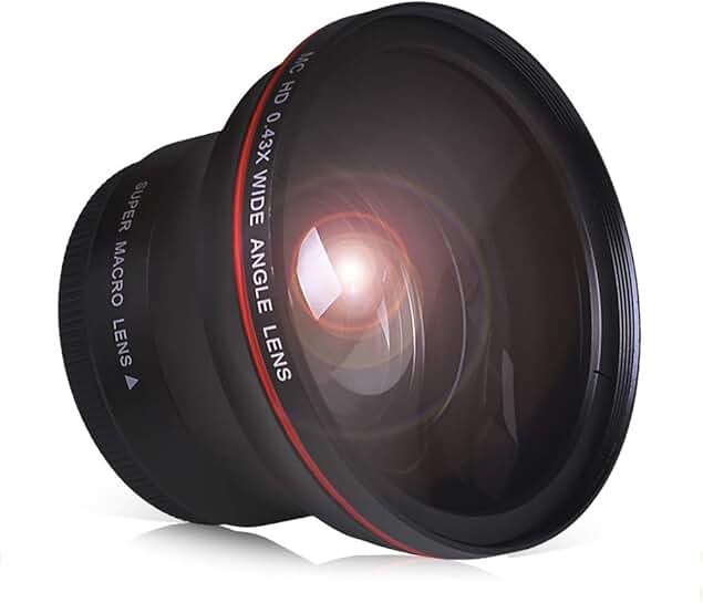 52mm 0.43x HD Wide Angle Lens with Macro for DSLR Cameras