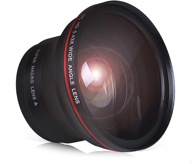 52mm 0.43x HD Wide Angle Lens with Macro for DSLR Cameras