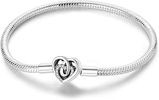 Heart Clasp Rose Snake Charm Bracelet for Women
