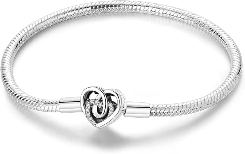 Heart Clasp Rose Snake Charm Bracelet for Women