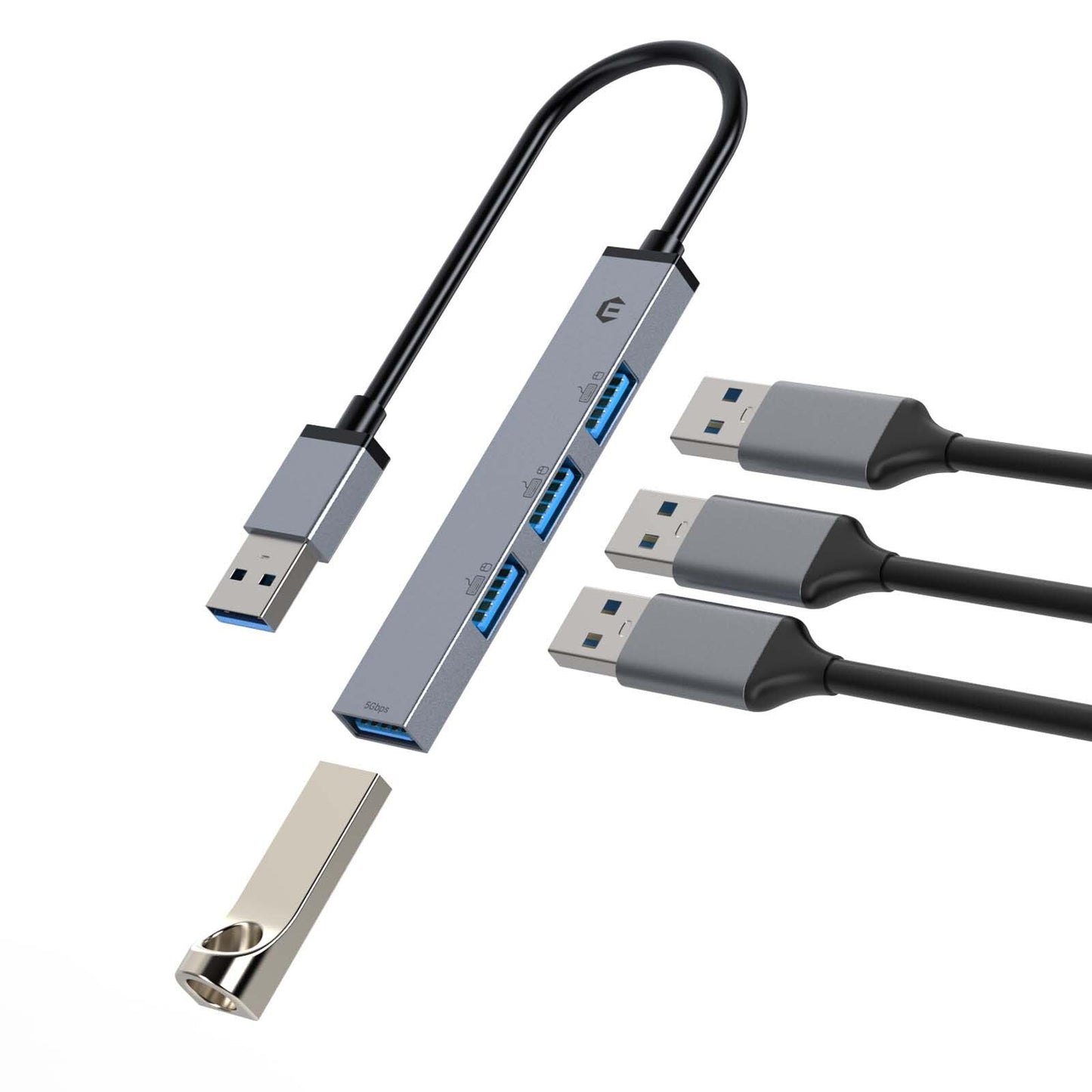 USB A Hub with 4 Ports and 5Gbps Transfer
