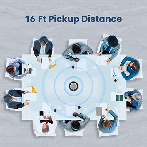 &MAXHUB Bluetooth Speakerphone,USB Conference Speaker with 6 Microphones, Enhanced 360 Voice Pickup and Noise Reduction,16 Ft Pickup Distance,Home Office