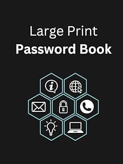 Large Print Password Book with Tabs for Easy Access