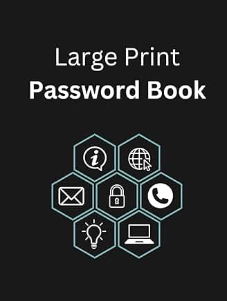 Large Print Password Book with Tabs for Easy Access