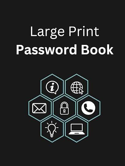 Large Print Password Book with Tabs for Easy Access