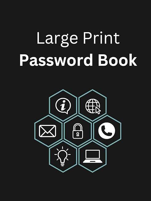 Large Print Password Book with Tabs for Easy Access
