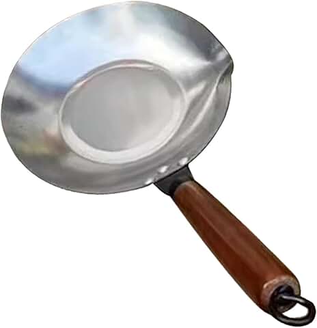 Sugar dipping pan with wooden handle, 9.06x1.97 inches
