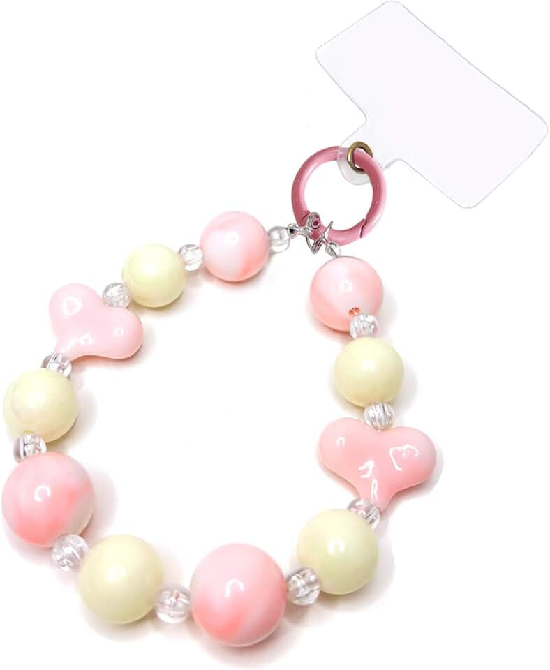 Shiny Pearl Beaded Phone Charm and Wrist Strap