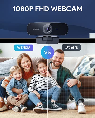 Webcam with Microphone, Full HD 1080P USB Desktop Web Computer Camera with Dual Stereo Microphones, Streaming Webcam for Video Conferencing & Chatting, Compatible with Windows, Mac, PC & Laptop