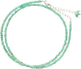 Beaded Gemstone Choker Necklace with Crystals