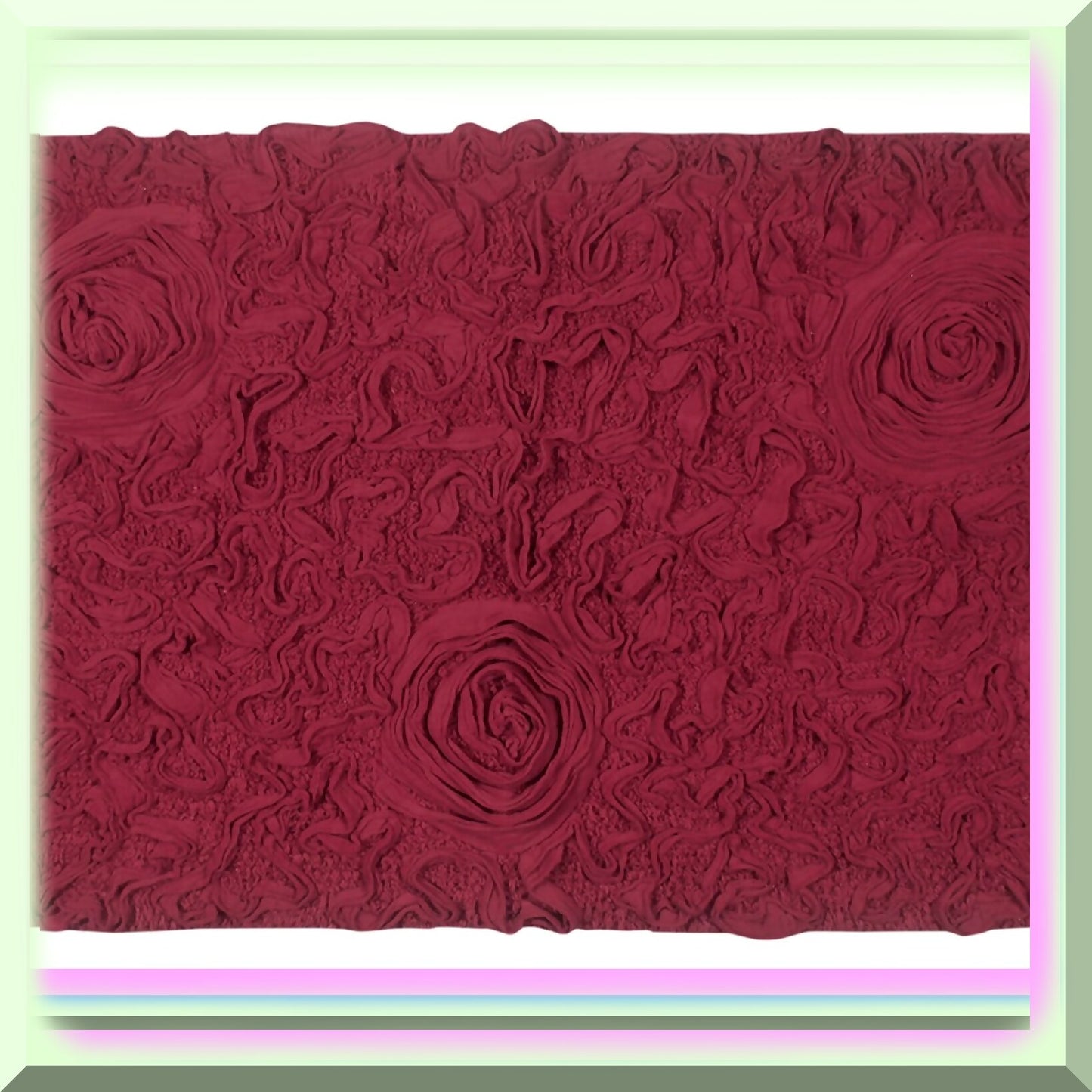 24"x40" Red Cotton Tufted Bath Rug