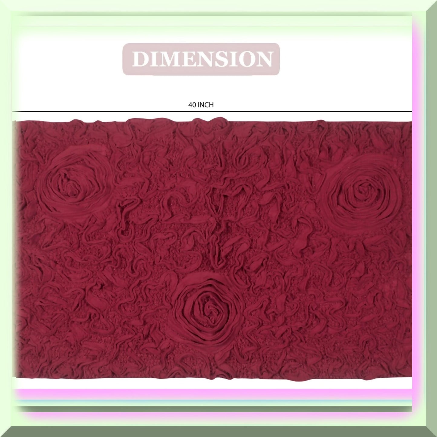 24"x40" Red Cotton Tufted Bath Rug