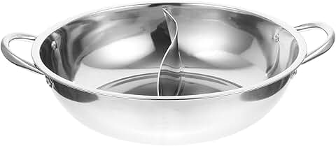 Stainless Steel Divided Hot Pot with Lid