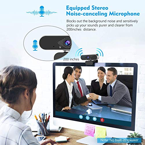 Webcam with Microphone,Webcam for Video Calling & Recording Video Conference/Online Teaching/Business Meeting Compatible with Computer Desktop Laptop Plug and Play USB Camera for YouTube