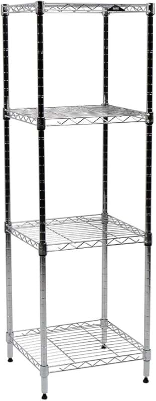 Four-Shelf Wire Shelving Unit, 14x15x48 inches
