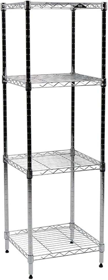 Four-Shelf Wire Shelving Unit, 14x15x48 inches