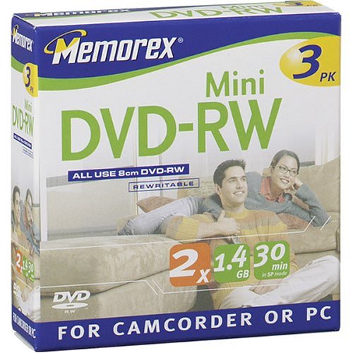 1.4GB 1x-2x 3" Pocket DVD-RW Media (3-Pack) (Discontinued by Manufacturer)