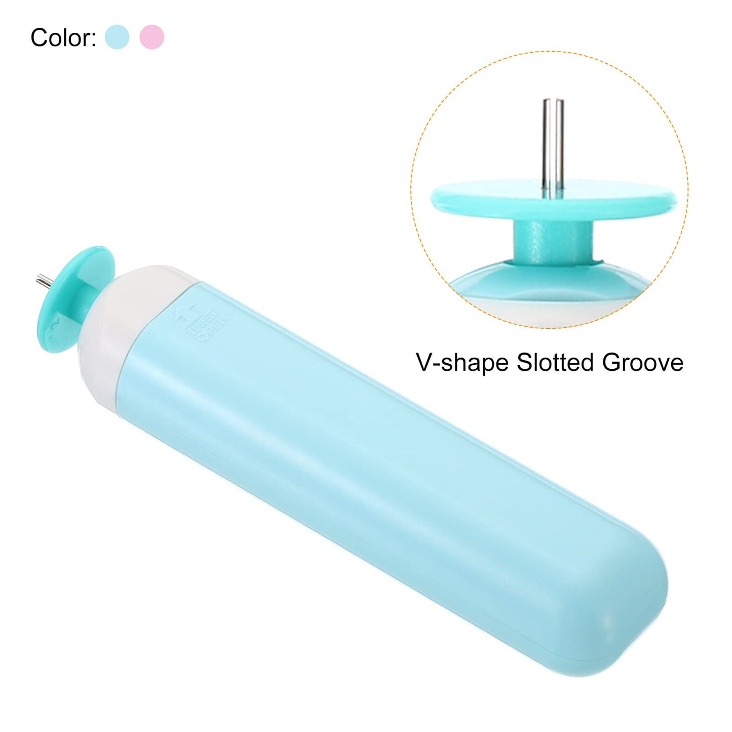 Electric Paper Curling Pens Set, Blue & Pink, 4" 2-Pack