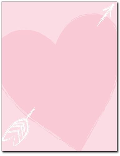 Heart of Love Stationery Paper, 80 Sheets for Letters and Invitations