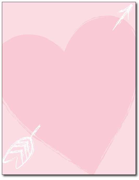 Heart of Love Stationery Paper, 80 Sheets for Letters and Invitations