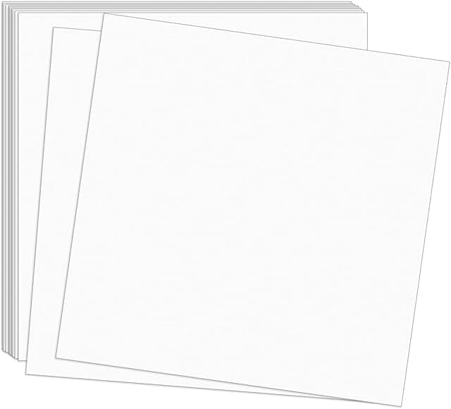 White 12x12 inch Cardstock, 50 Sheets, 85lb