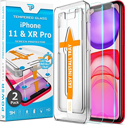 Screen protector for iPhone 11 and XR, 2-pack with easy install kit