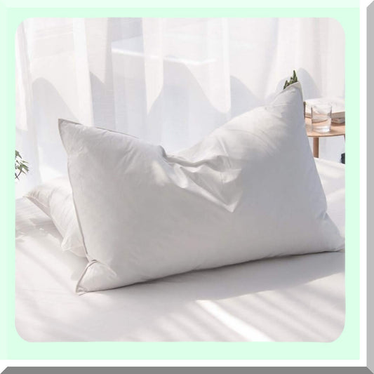 PlushDreams Queen Size Down Pillow with Percale Cover