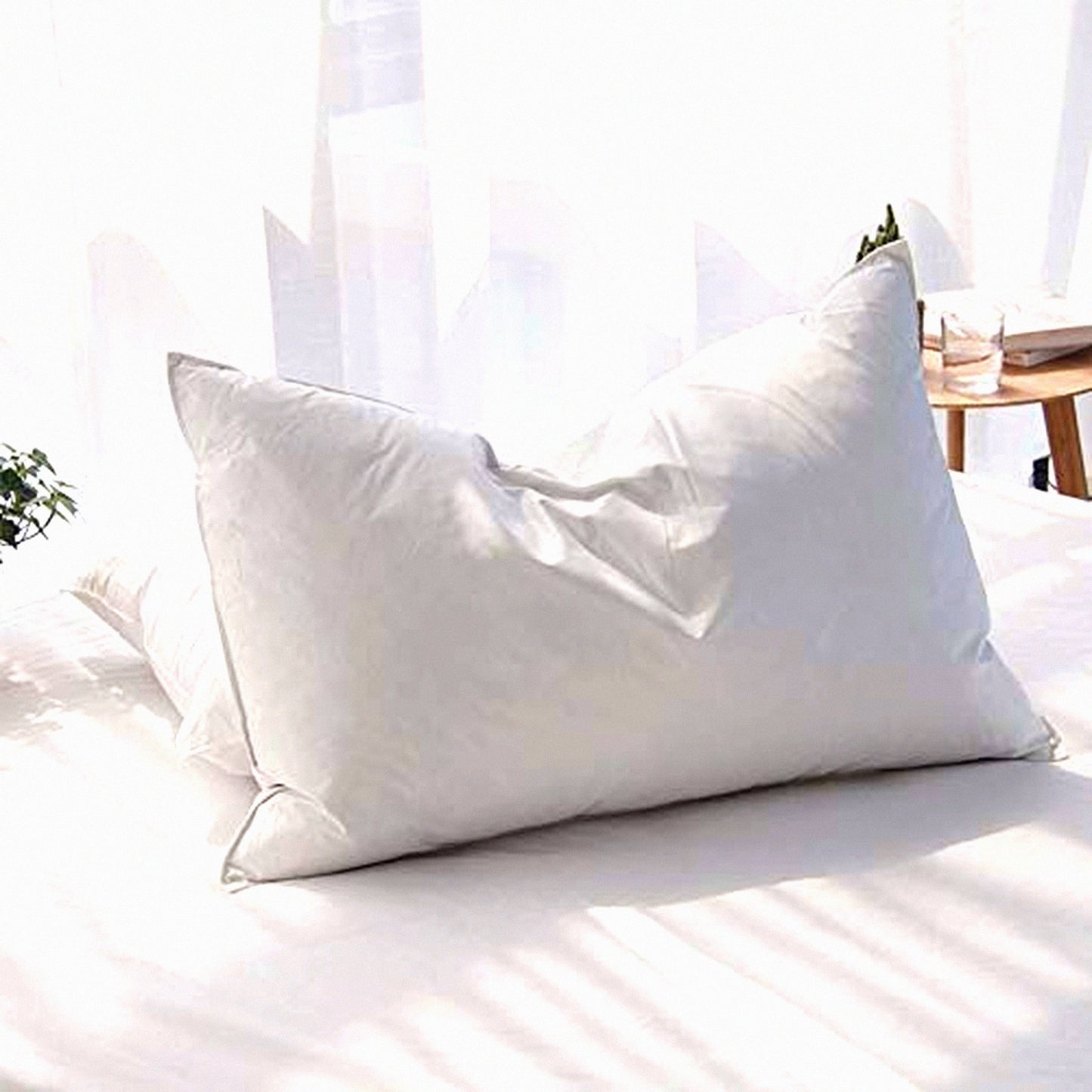 PlushDreams Queen Size Luxury Down Pillow - Hotel Collection Soft Bed Pillow with Percale Cover - Premium Goose Feathers for Sleeping - 1 Pack