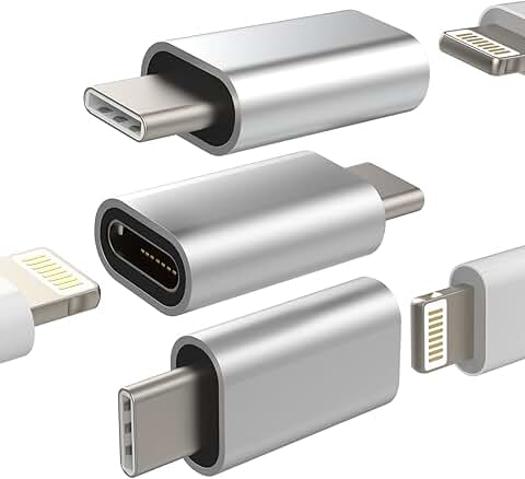 Lightning to USB C Adapter 3-Pack for Charging Devices