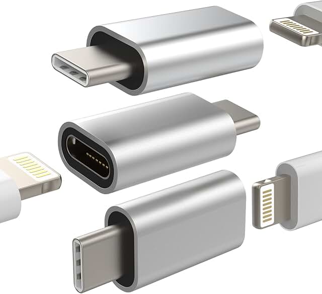 Lightning to USB C Adapter 3-Pack for Charging Devices