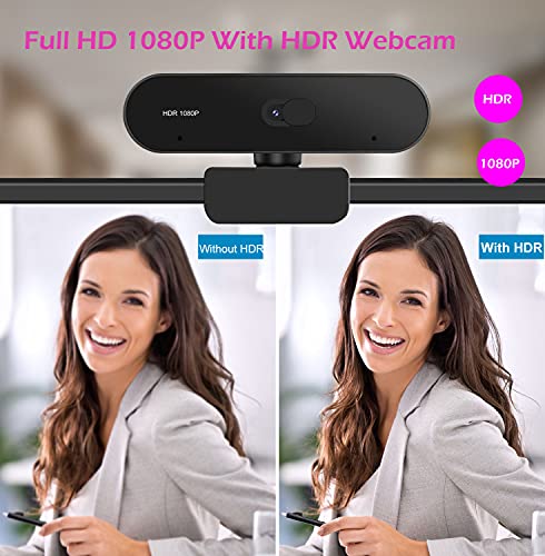 HD Webcam - 1080p 30FPS Computer Camera - Video Call/Live Streaming Camera w/Dual Microphone, HDR, Autofocus & More - Wired USB Webcam for PC, Mac, Laptop, Tablet, Xbox