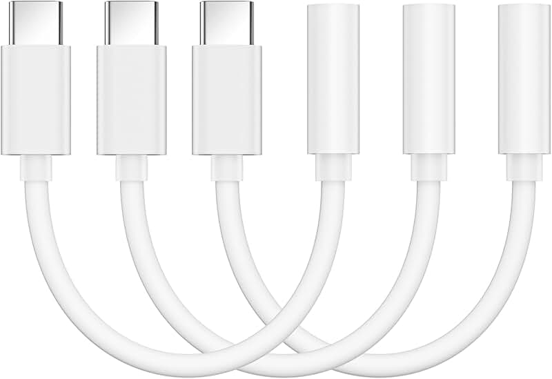 USB C to 3.5mm Headphone Adapter 3-Pack