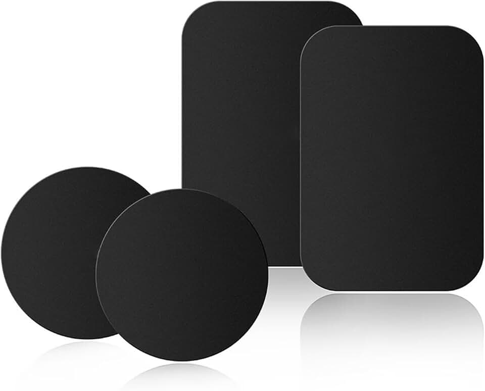 Set of four black metal plates for phone cases