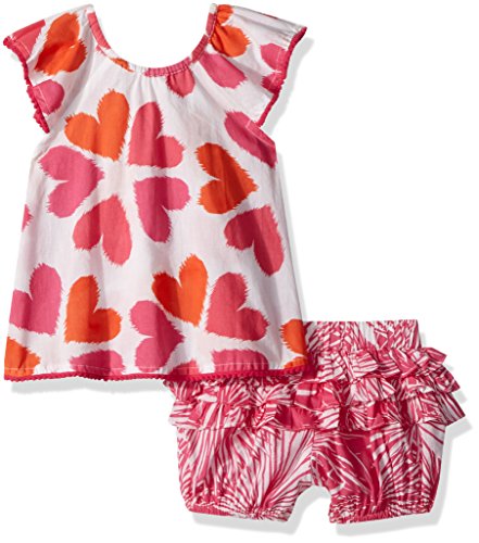 Girls' Flutter 2pc Set-Heart Flower, Pink, 3-6 Months