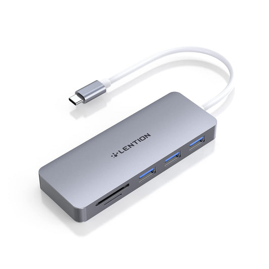USB C Hub with 3 USB 3.0 and SD/Micro SD Card Reader in Space Gray