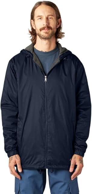 Men's Large Fleece-Lined Hooded Jacket