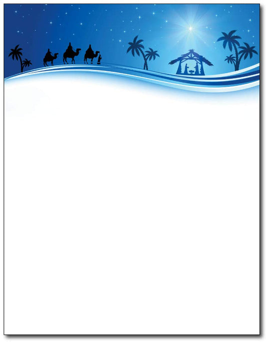 Three Men Holiday Religious Stationery, 80 Sheets